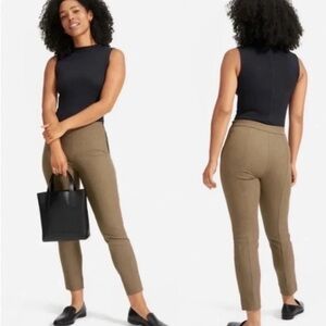 Everlane Brown Plaid The Side Zip Stretch Cotton Crop Work Career Pants Size 6